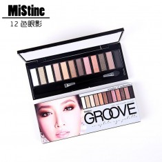 正品泰國(guó)Mistine12色眼影 GROOVE煙熏大地色裸妝珠光啞光眼影